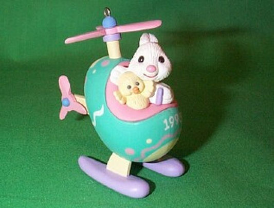 Aunt Krismas 'Helicopter' ornament by Ken Crow. Year: 1995 - Here Comes Easter series #2. 'Mint In Box' condition.