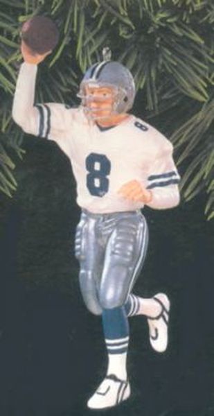 Aunt Krismas 'Troy Aikman' ornament by Dill Rhodus. Year: 1996 - Football Legends series #2. 'Mint In Box' condition.