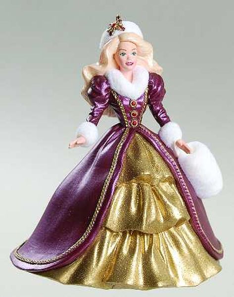 Aunt Krismas 'Holiday Barbie' ornament by Patricia Andrews. Year: 1996 - Holiday Barbie series #4. 'Mint In Box' condition.