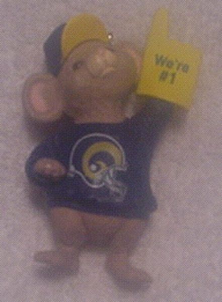 Aunt Krismas 'St. Louis Rams' ornament by Duane Unruh. Year: 1996 - NFL Collection  series #0. 'Mint In Box' condition.