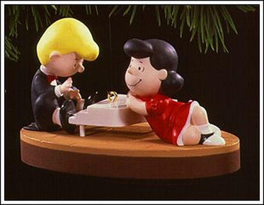 Aunt Krismas 'Schroeder & Lucy' ornament by Robert Chad. Year: 1996 - Peanuts Characters  series #0. 'Mint In Box' condition.