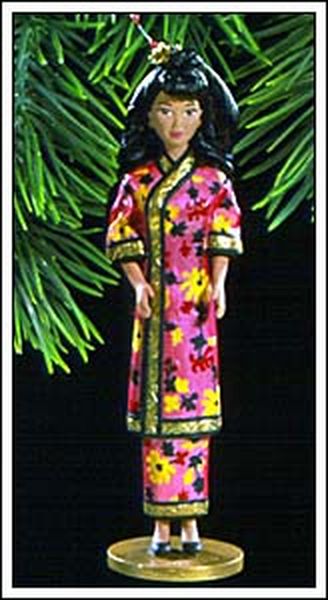 Aunt Krismas 'Chinese Barbie' ornament by Anita Marra Rogers. Year: 1997 - Dolls of the World series #2. 'Mint In Box' condition.