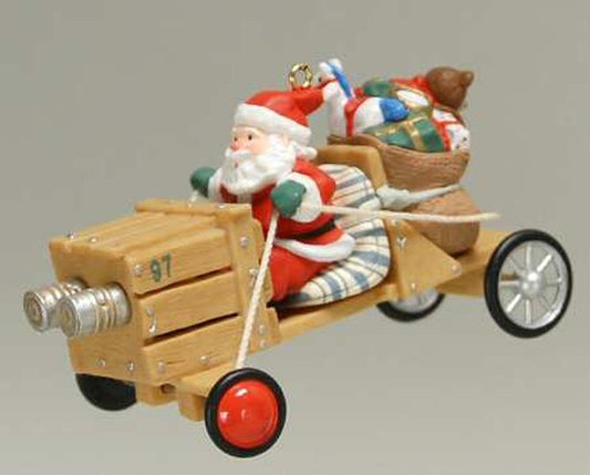 Aunt Krismas 'The Claus-Mobile' ornament by Sue Tague. Year: 1997 - Here Comes Santa series #19. 'Mint In Box' condition.