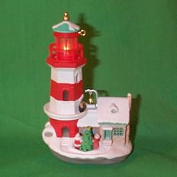 Aunt Krismas 'Lighthouse Greetings' ornament by John (Collin) Francis . Year: 1997 - Lighthouse Greetings series #1. 'Mint In Box' condition.
