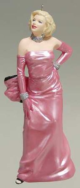 Aunt Krismas 'Long Pink Dress' ornament by Patricia Andrews. Year: 1997 - Marilyn Monroe series #1. 'Mint In Box' condition.