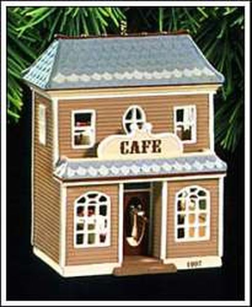 Aunt Krismas 'Cafe' ornament by Don Palmiter. Year: 1997 - Nostalgic Houses & Shops series #14. 'Mint In Box' condition.