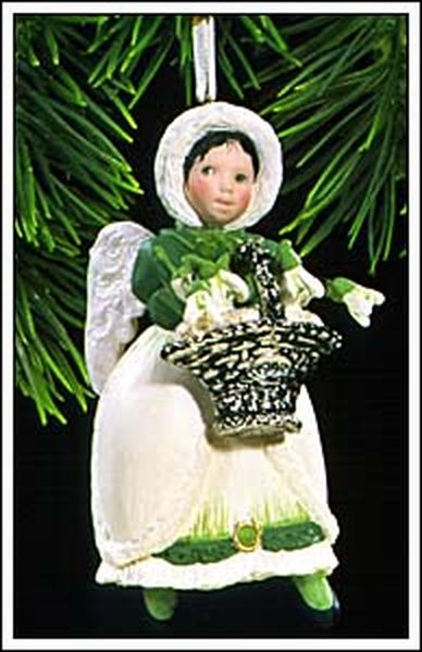 Aunt Krismas 'Snowdrop Angel' ornament by Sue Tague. Year: 1997 - The Language of Flowers series #2. 'Mint In Box' condition.