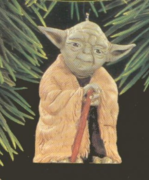 Aunt Krismas 'Yoda' ornament by Katrina Bricker. Year: 1997 - Star Wars  series #0. 'Mint In Box' condition.