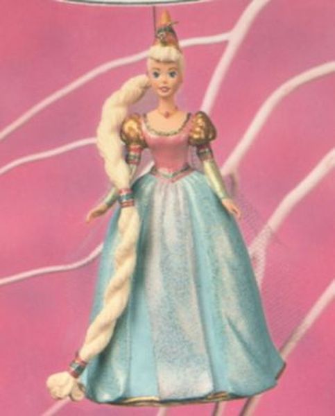 Aunt Krismas 'Barbie as Rapunzel' ornament by Anita Marra Rogers. Year: 1997 - Children's Collector Series series #1. 'Mint In Box' condition.