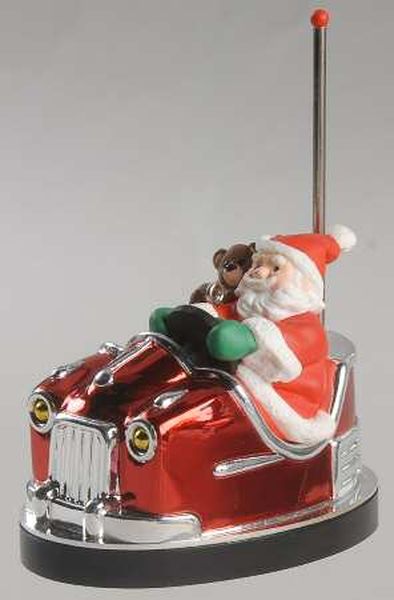 Aunt Krismas 'Santa’s Bumper Car' ornament by Sue Tague. Year: 1998 - Here Comes Santa series #20. 'Mint In Box' condition.
