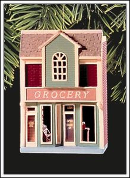 Aunt Krismas 'Grocery Store' ornament by Don Palmiter. Year: 1998 - Nostalgic Houses & Shops series #15. 'Mint In Box' condition.