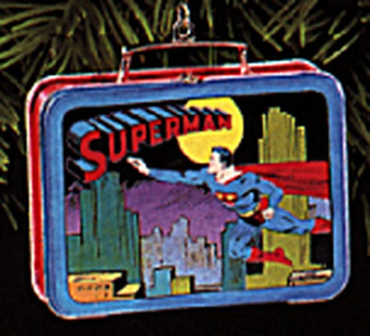 Aunt Krismas 'Superman Commemorative Edition Lunch Box' ornament by Hallmark. Year: 1998 - Lunch Box  series #0. 'Mint In Box' condition.