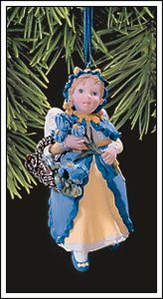 Aunt Krismas 'Iris Angel' ornament by Sue Tague. Year: 1998 - The Language of Flowers series #3. 'Mint In Box' condition.
