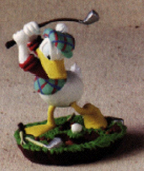 Aunt Krismas 'Practice Swing - Donald Duck' ornament by Hallmark. Year: 1998 - Golf  series #0. 'Mint In Box' condition.