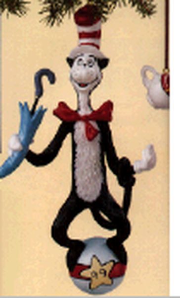 Aunt Krismas 'The Cat in the Hat' ornament by Nello Williams. Year: 1999 - Dr. Seuss Books series #1. 'Mint In Box' condition.