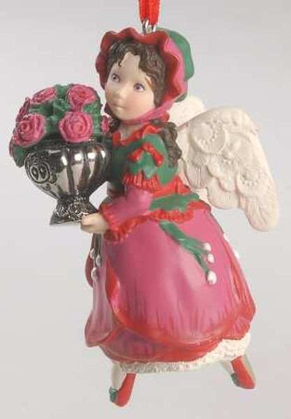 Aunt Krismas 'Rose Angel' ornament by Sue Tague. Year: 1999 - The Language of Flowers series #4. 'Mint In Box' condition.