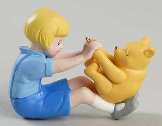 Aunt Krismas 'Playing with Pooh' ornament by Hallmark. Year: 1999 - Winnie the Pooh and Christopher Robin, Too series #1. 'Mint In Box' condition.