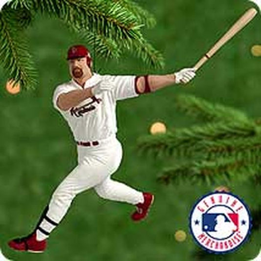 Aunt Krismas 'Mark McGwire' ornament by Dill Rhodus. Year: 2000 - At the Ballpark series #5. 'Mint In Box' condition.