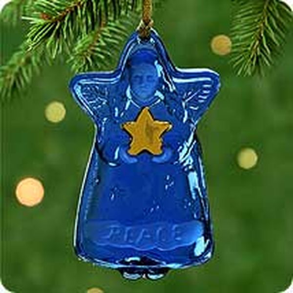 Aunt Krismas 'Blue Glass Angel' ornament by Sue Tague. Year: 2000 - N/A series #0. 'Mint In Box' condition.