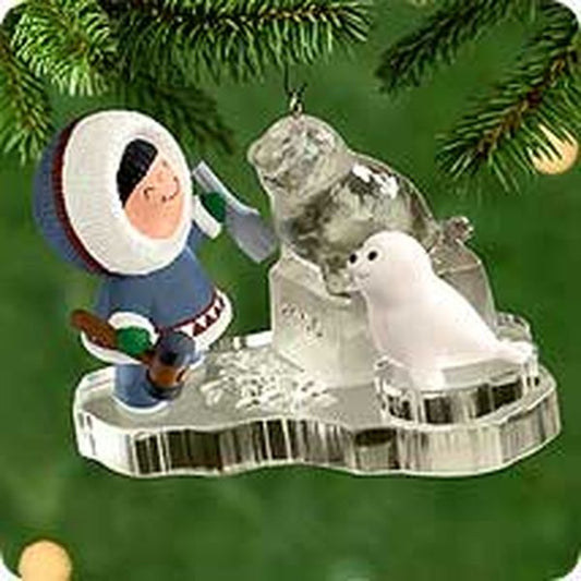 Aunt Krismas 'Ice Sculpture' ornament by Ed Seale. Year: 2000 - Frosty Friends series #21. 'Mint In Box' condition.