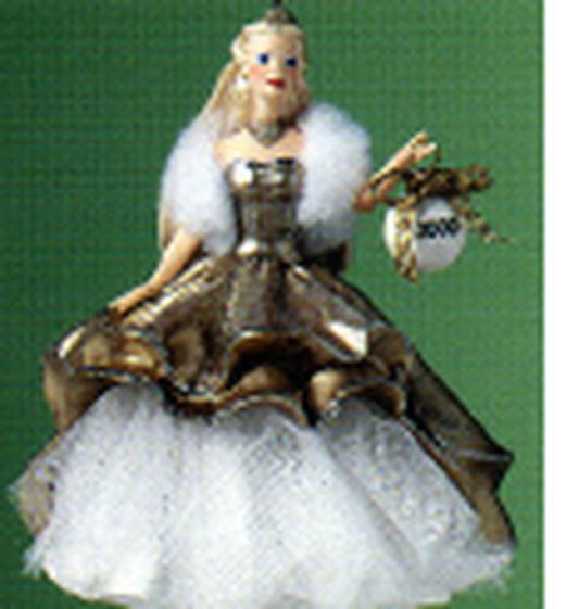 Aunt Krismas 'Celebration Barbie' ornament by Patricia Andrews. Year: 2000 - Celebration Barbie series #1. 'Mint In Box' condition.
