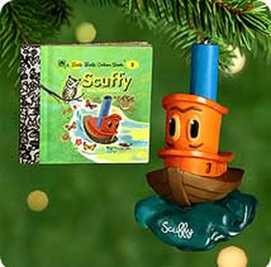 Aunt Krismas 'Scuffy the Tugboat' ornament by LaDene Votruba. Year: 2000 - Little Golden Books  series #0. 'Mint In Box' condition.