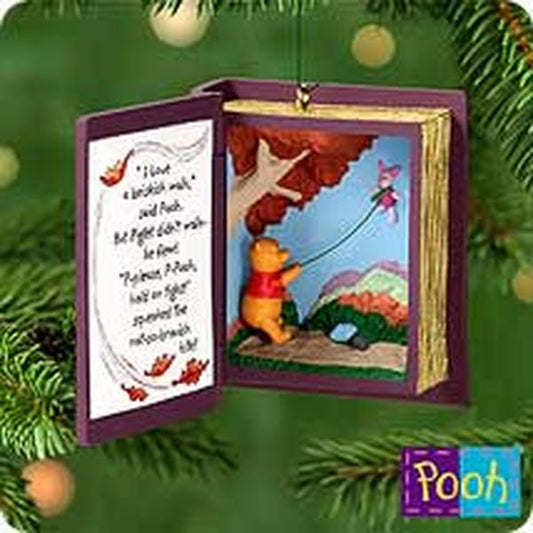 Aunt Krismas 'Blustery Day' ornament by Tracy Larsen. Year: 2000 - Winnie the Pooh series #3. 'Mint In Box' condition.