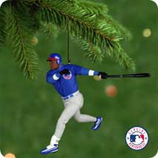 Aunt Krismas 'Sammy Sosa' ornament by Dill Rhodus. Year: 2001 - At the Ballpark series #6. 'Mint In Box' condition.