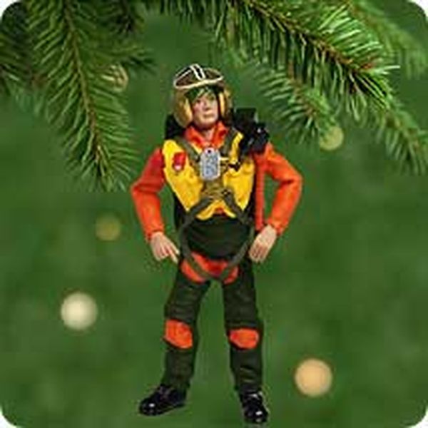 Aunt Krismas 'G.I. Joe - Fighter Pilot' ornament by Ken Crow. Year: 2001 - G.I. Joe  series #0. 'Mint In Box' condition.