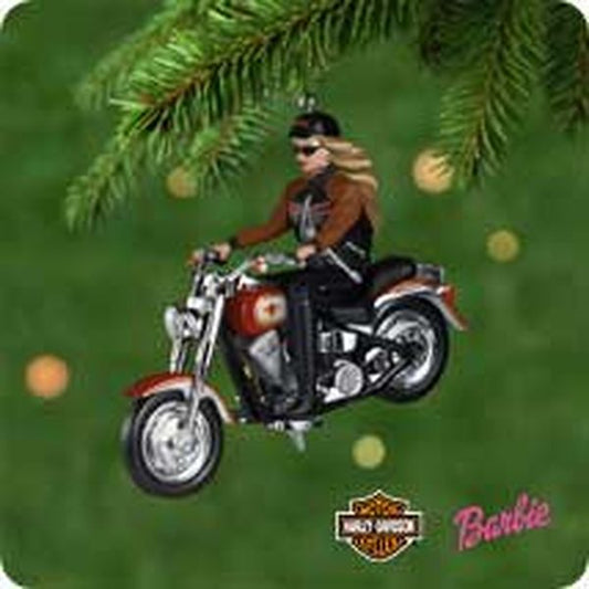 Aunt Krismas 'Harley-Davidson Barbie' ornament by Anita Marra Rogers. Year: 2001 - Harley-Davidson Barbie  series #0. 'Mint In Box' condition.