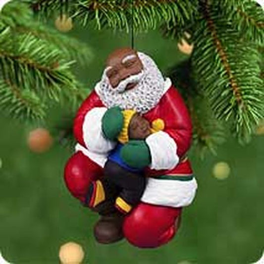 Aunt Krismas 'Joyful Santa' ornament by Patricia Andrews. Year: 2001 - Joyful Santa series #3. 'Mint In Box' condition.
