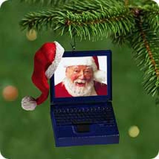Aunt Krismas 'Laptop Santa ' ornament by Dill Rhodus. Year: 2001 - N/A series #0. 'Mint In Box' condition.