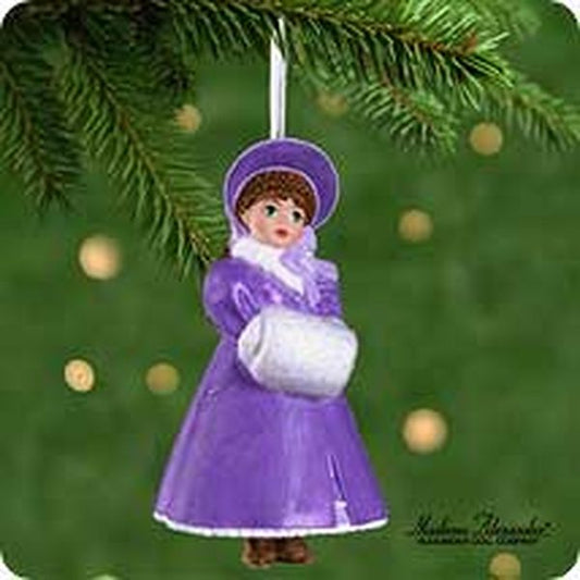 Aunt Krismas 'Margaret "Meg" March' ornament by Julie Forsyth. Year: 2001 - Madame Alexander Little Women series #1. 'Mint In Box' condition.