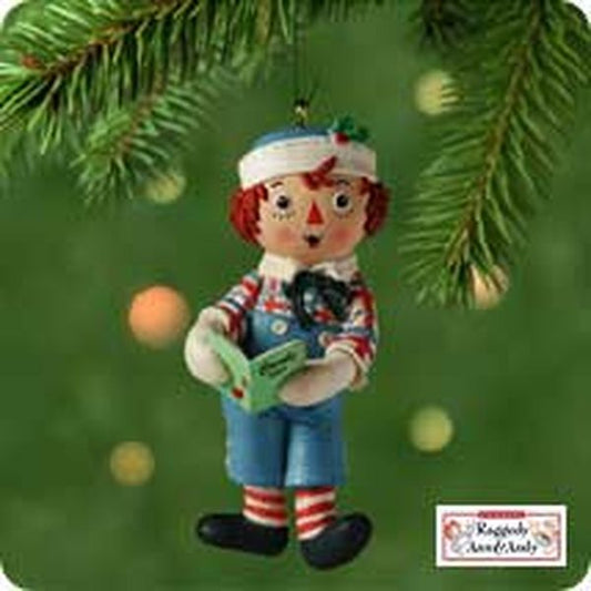 Aunt Krismas 'Raggedy Andy' ornament by Anita Marra Rogers. Year: 2001 - Raggedy Ann & Andy  series #0. 'Mint In Box' condition.
