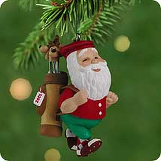 Aunt Krismas 'Santa's Day Off ' ornament by Anita Marra Rogers. Year: 2001 - Golf  series #0. 'Mint In Box' condition.
