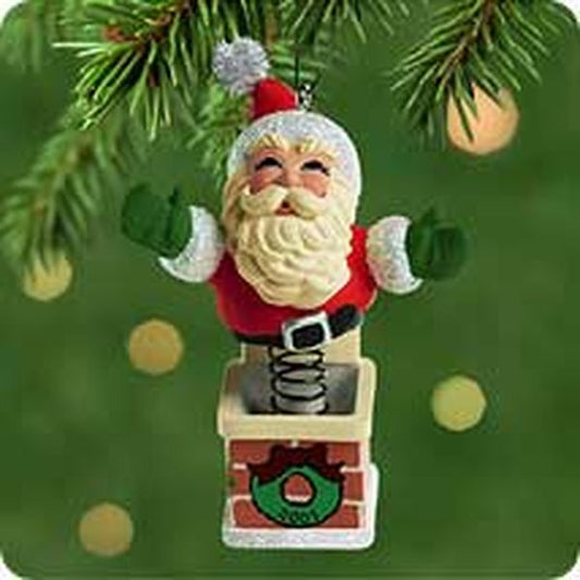 Aunt Krismas 'Springing Santa ' ornament by Tammy Haddix. Year: 2001 - N/A series #0. 'Mint In Box' condition.