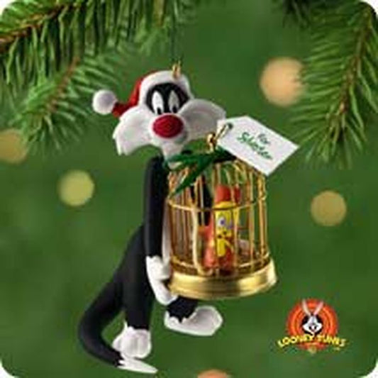 Aunt Krismas 'Sylvester's Bang-Up Gift' ornament by Robert Chad. Year: 2001 - Looney Tunes  series #0. 'Mint In Box' condition.