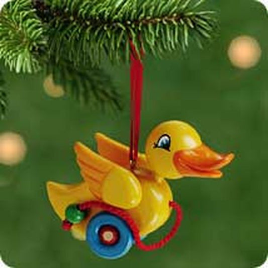 Aunt Krismas 'Waddles ' ornament by Sharon Visker. Year: 2001 - Wooden Pull Toys  series #0. 'Mint In Box' condition.