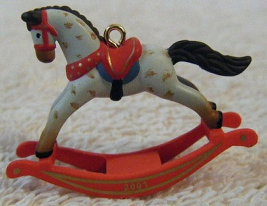 Aunt Krismas 'Miniature Rocking Horse' ornament by Linda Sickman. Year: 2001 - Rocking Horse series #0. 'Mint In Box' condition.