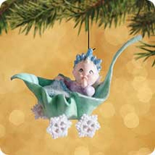 Aunt Krismas 'Baby Delandra' ornament by Tammy Haddix. Year: 2002 - Frostlight Faeries  series #0. 'Mint In Box' condition.