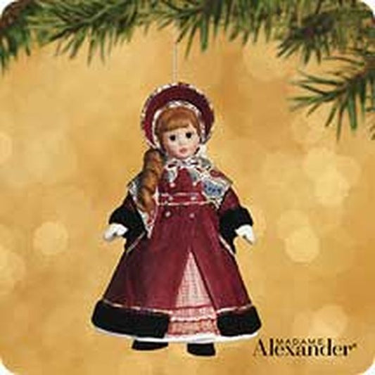Aunt Krismas 'Josephine “Jo” March' ornament by Julie Forsyth. Year: 2002 - Madame Alexander Little Women series #2. 'Mint In Box' condition.