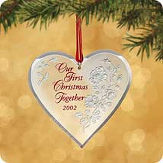 Aunt Krismas 'Our First Christmas Together (Acrylic Heart)' ornament by LaDene Votruba. Year: 2002 - N/A series #0. 'Mint In Box' condition.