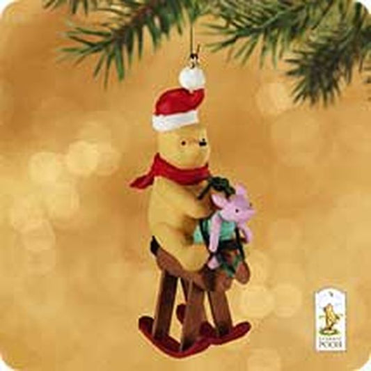 Aunt Krismas 'Piglet’s First Ride' ornament by Hallmark. Year: 2002 - N/A series #0. 'Mint In Box' condition.