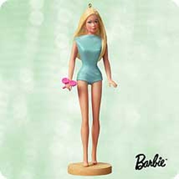 Aunt Krismas 'Mailbu Barbie' ornament by Hallmark. Year: 2003 - Barbie series #10. 'Mint In Box' condition.