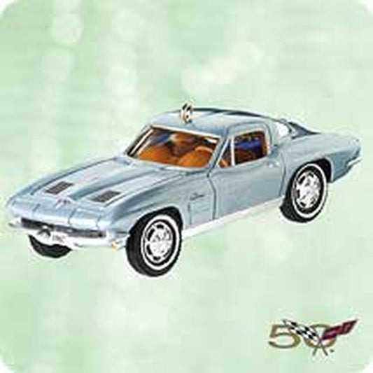 Aunt Krismas '1963 Corvette Sting Ray Coupe' ornament by Don Palmiter. Year: 2003 - Classic American Cars series #13. 'Mint In Box' condition.