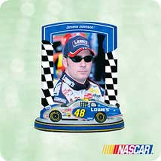 Aunt Krismas 'NASCAR Jimmie Johnson' ornament by Dill Rhodus. Year: 2003 - NASCAR  series #0. 'Mint In Box' condition.