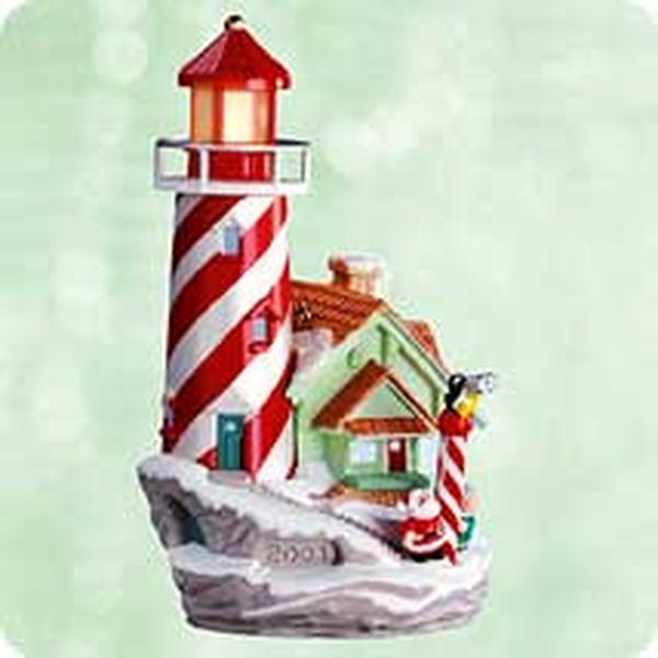 Aunt Krismas 'Lighthouse Greetings' ornament by John (Collin) Francis. Year: 2003 - Lighthouse Greetings series #7. 'Mint In Box' condition.