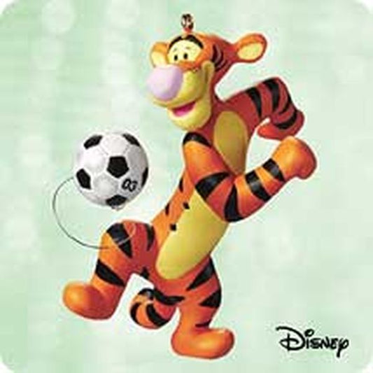 Aunt Krismas 'Soccer Tigger-Style' ornament by Hallmark. Year: 2003 - Winnie the Pooh Collection  series #0. 'Mint In Box' condition.