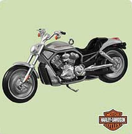 Aunt Krismas '2002 VRSCA V-Rod' ornament by Don Palmiter. Year: 2004 - Harley-Davidson Motorcycle Milestones series #6. 'Mint In Box' condition.