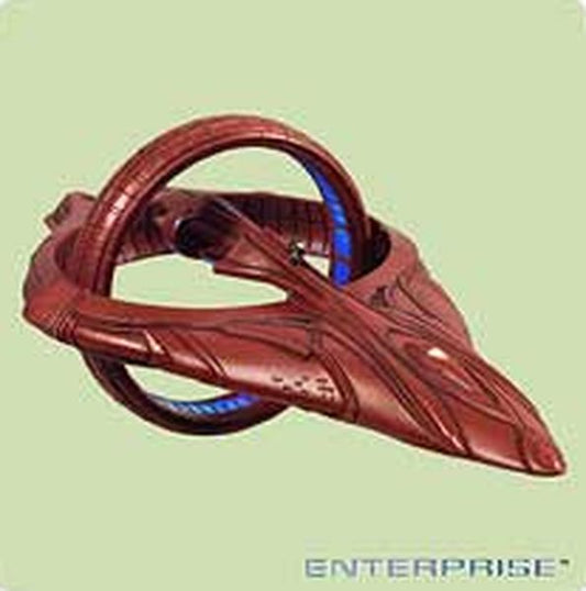 Aunt Krismas 'Vulcan Command Ship' ornament by Lynn Norton. Year: 2004 - Star Trek Ships  series #0. 'Mint In Box' condition.